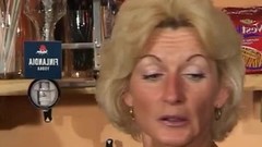 table video: Perfect granny looks for an orgasm at a bar table