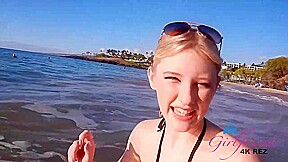 hawaiian video: Cute blonde chick is having a blast in Hawaii, especially while having sex with handsome locals