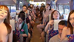 japanese group sex video: Luscious Japanese chick enjoys extreme fuck fest on the bus