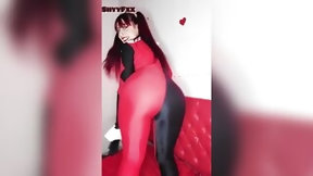 spandex video: ShyyFxx Harley Quinn celebrates her birthday and submits to the Joker as a gift ROLEPLAY