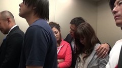 elevator video: Crazy Japanese elevator group video featuring yummy naughty babe Aoi Miyama