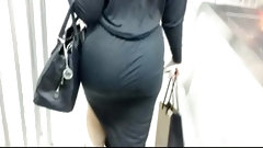 arab booty video: Butterface Yet Amazing Bubblebutt In Black Dress