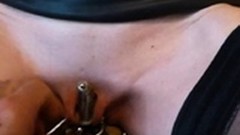 fetish video: lock on pussy and hooks in tits