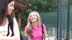 tennis video: Small tits teen les rubs