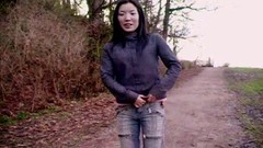 japanese model video: Horny Japanese Babe Strips Outdoors And Shows Her Hot Pussy