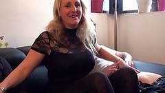 wife anal sex video: Mature blonde woman, Clara is doing it with two younger guys at the same time