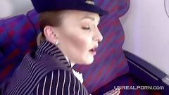 anal video: Slutty stewardess is using every opportunity to suck dick and get it up her tight ass