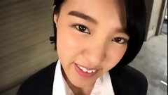 japanese teen pov video: Asian teen Rin Suzune has group action in school uniform