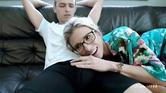 couch video: Step-Mom Craves Young Cock