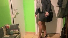 business woman video: woman in business look has quick fuck before work-business-bitch