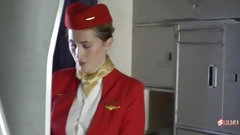 clothed sex video: Passenger fuck the stewardess