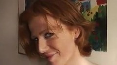 big clit video: Redhead beautiful horny woman