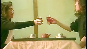 japanese vintage video: Ugly Japanese lesbians making out passionately
