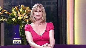 downblouse video: Kate Garraway, Low Cut Dress And Cleavage