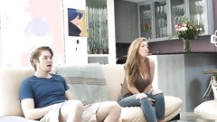 football video: SpyFam Step Sister Lena Paul Fucked while Dad Watches Football Game