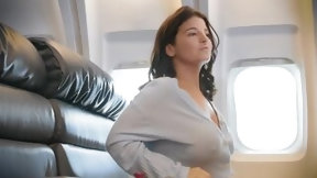 airplane video: Steamy black stewardess Hazel Grace and LaSirena69 enjoy cock