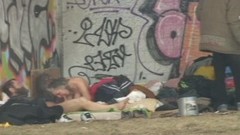 czech voyeur video: Pure Street Life Homeless Threesome Having Sex on Public
