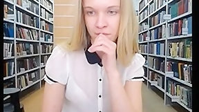 library video: blonde girl webcam strip library