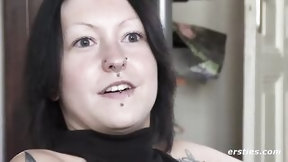 pierced nipples video: Tattoo Hot Inserts an Anal Plug and Masturbates