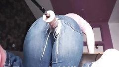 jeans video: Big Butt Big Tit Housewife Creaming Pussy Orgasms in her Jeans