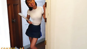 asian video: Chinese exchange student Xiaoyu Li seduces big dick neighbor