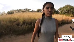thai amateur video: Sexy amateur Thai teen fucked on a bike