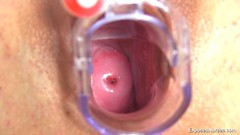 speculum video: Toys and medical tools inside a wide-open brunette hole