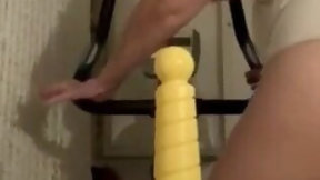 anal dildo video: Mature with anal dildo while on bike
