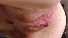 shaving video: European teenie enjoys funny sex toy and sticks huge sex toy in pussy