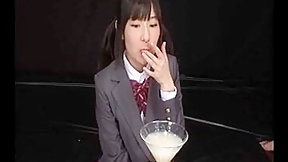 gokkun video: Ryoko Hirosaki gokkun drink. CENSORED