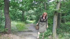forest video: Fascinating matured granny giving big cock blowjob in the forest