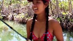 thai big cock video: Tiny Asian Thai Heather Deep goes fishing and plays hide th