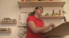 anal fisting video: Amateur wife anal fisted in the kitchen