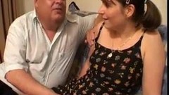perverted video: young french girl with 3 old pervert