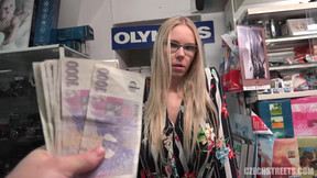 money video: Sensuous long-haired blondie gets money for sex with stranger