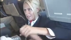 stewardess video: American stewardess handjob part 6