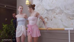 ballerina video: Ballerina babes Leah Maus and Sofy Lucky both get banged silly