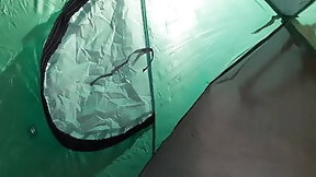 tent video: Risky sex in a tent with my roommate - Lesbian-candys