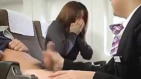 japanese handjob video: Japanese stewardess handjob - censored