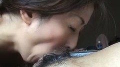 japanese deepthroat video: Hot and mature Japanese wifey eats small hairy dick for cum