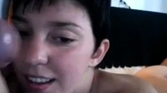 cum eating video: Dirty sucker loves to eat sperm