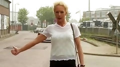 street video: german milf picked up for brutal backseat threesome fuck