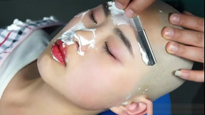 asian fetish video: Sexy Asian Bald Headshave 2