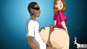 cartoon video: Married Professor Hotdogs a big black cock with her huge booty