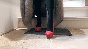 fur video: Vanessa in Furs - Smoking and playing with a big black toy - Milf Mature Cougar