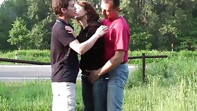 public sex video: Daring public group sex gangbang threesome orgy PART 1