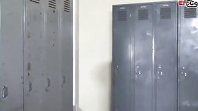 mature ebony video: Huge Tit Milf with ebony hair banged in the locker room