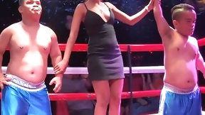 thai amateur video: Midget boxing and sex with the ring girl