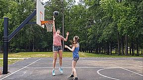 basketball video: Amazon Vanessa Dominates Short Petite Katy Faery On The Basketball Court (HD 1080p WMV)