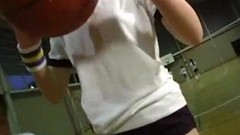 basketball video: Schoolgirl In Training Dress Fingered By The Coach On The Basketball Training